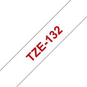 Brother TZe-132 Labeltape Tapekleur: Transparant Tekstkleur: Rood 12 mm 8 m