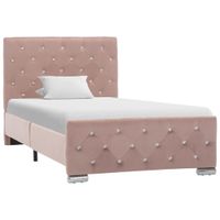 Bedframe stof roze 90x200 cm