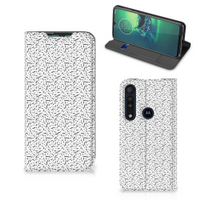 Motorola G8 Plus Hoesje met Magneet Stripes Dots - thumbnail