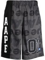 AAPE BY *A BATHING APE® bermuda à logo imprimé - Gris