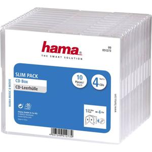 Hama 00051273 CD-hoes slim 4 CDs/DVDs/Blu-rays Transparant Polystereen 10 stuk(s)