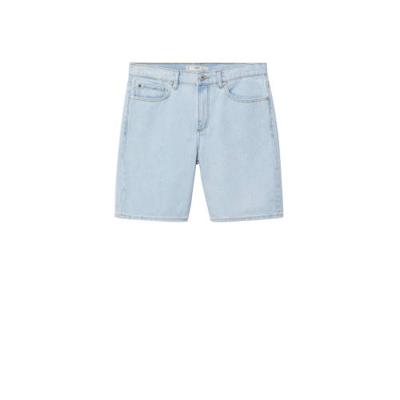 Mango Man regular fit jeans short changeant blauw