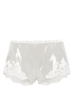 Carine Gilson short de pyjama bordé de dentelle - Argent