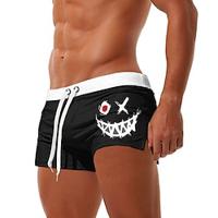 grimas glimlach gezicht heren zwemshorts zwembroek boxer Hawaiiaanse shorts zijzakken trekkoord elastische taille ademend zacht kort surfen vakantie strand mode designer kleding Lightinthebox