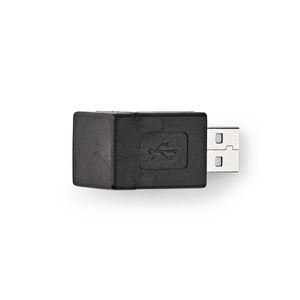 USB-A Adapter | USB 2.0 | USB-A Male | USB-A Female | 480 Mbps | Rond | Vernikkeld | PVC | Zwart | D