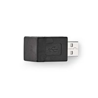 USB-A Adapter | USB 2.0 | USB-A Male | USB-A Female | 480 Mbps | Rond | Vernikkeld | PVC | Zwart | D - thumbnail