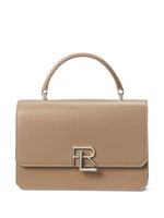 Ralph Lauren Collection sac à bandoulière en cuir à plaque logo - Marron