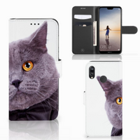 Huawei P20 Lite Telefoonhoesje met Pasjes Kat - thumbnail