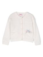 Il Gufo cardigan en laine à détail appliqué - Blanc