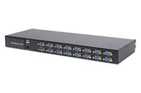 DIGITUS modulaire KVM-switch voor DIGITUS KVM-consoles, 16 VGA-poorten, 16x serveraansluitkabel (VGA, USB, PS/2), cascadeerbaar, zwart