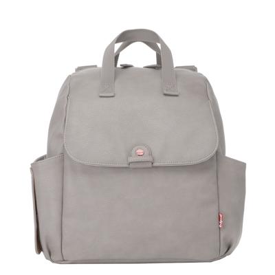 Babymel Robyn Convertible Backpack faux leather pale grey Luiertas Babymel Robyn Convertible Backpack faux leather pale grey Luiertas