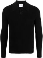 Courrèges polo nervuré à patch logo - Noir