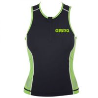 Arena ST mouwloos tri top zwart/groen dames M - thumbnail