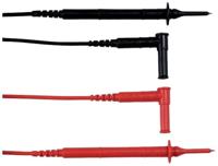 Set van 2 meetleidingen met 4mm ger/hoekstekker + 2 testpunten 4mm - rood + sw