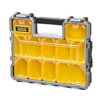 Stanley FatMax 1-97-517 Professionele gereedschapsorganizer, 44,6 x 7,4 x 35,7 cm, organizer met uitneembare dozen en metalen sluitingen, waterdicht, stevige koffer met platte vakken