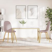 Eetkamerstoelen 2 st fluweel roze - thumbnail