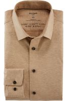 OLYMP Luxor 24/Seven Modern Fit Jersey shirt natuurlijk, Effen - thumbnail