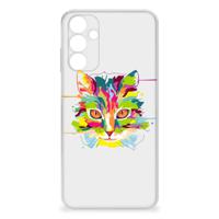 Samsung Galaxy A15 Telefoonhoesje met Naam Cat Color - thumbnail