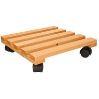 Plantentrolley - multiroller - vierkant - hout - 30 cm - tot 30 kg   - - thumbnail