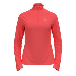 Odlo Essential Ceramiwarm zip hardloopshirt lange mouw roze dames M