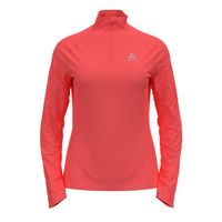 Odlo Essential Ceramiwarm zip hardloopshirt lange mouw roze dames M