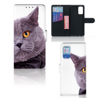 Samsung Galaxy A32 4G Telefoonhoesje met Pasjes Kat - thumbnail