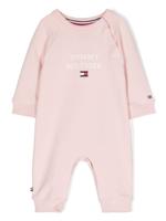 Tommy Hilfiger Junior Katoenen romper met logoprint - Roze