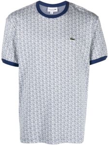 Lacoste t-shirt en coton à logo en jacquard - Gris