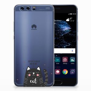 Huawei P10 Plus Telefoonhoesje met Naam Cat Good Day