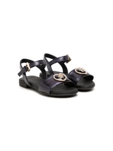 Versace Kids sandales en cuir à motif Medusa - Noir