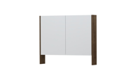 INK® SPK3 spiegelkast met 2 dubbel gespiegelde deuren, open planchet, stopcontact en schakelaar 90 x 14 x 74 cm, fineer chocolate