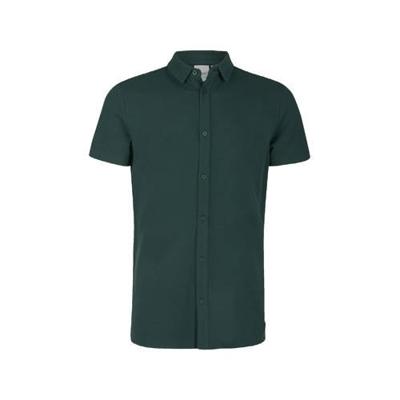 Refill by Shoeby regular fit tricot overhemd Danny donkergroen Refill by Shoeby regular fit tricot overhemd Danny donkergroen