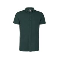 Refill by Shoeby regular fit tricot overhemd Danny donkergroen