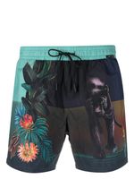 ETRO short de bain imprimé à lien de resserrage - Vert