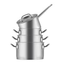 Sola Profiline Pannenset Inductie - 4 Delig - Ø 16,16,18,20 cm - RVS Pannen - Kookpannen Set - Zilver