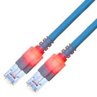 RJ45 patchkabel SACON CAT.6, S/FTP, lichtidentificatie, LSOH, blauw, 3,0 m