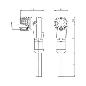 Lutronic 1121 Sensor/actuator connector, geassembleerd M12 Aantal polen: 12 Koppeling, haaks 5.00 m 1 stuk(s)