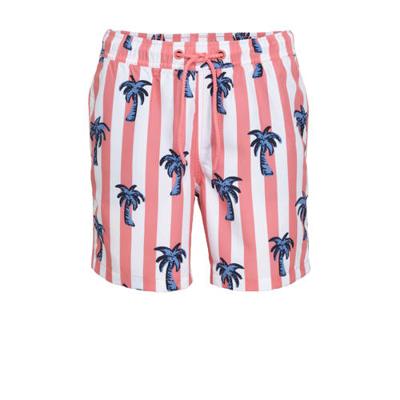 Björn Borg gestreepte zwemshort Kenny koraalrood/ecru Björn Borg gestreepte zwemshort Kenny koraalrood/ecru