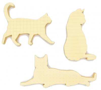 Suck UK memoblaadjes zelfklevend kat 8 cm papier crème 3 stuks Suck UK memoblaadjes zelfklevend kat 8 cm papier crème 3 stuks