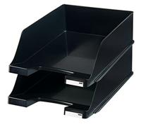 HAN 1047-13, brievenbakje KLASSIK XXL, extra hoog, modern, chique en hoogglanzend, verpakking van 2, zwart