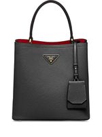 Prada sac cabas à plaque logo - Noir - thumbnail