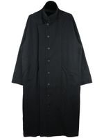 Yohji Yamamoto manteau boutonné à col roulé - Noir