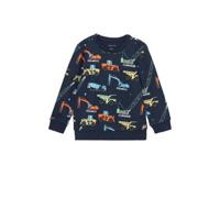 Ellos sweater Henry met all over print donkerblauw/multicolor