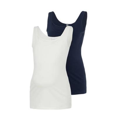 MAMALICIOUS zwangerschapssinglet Sia - set van 2 donkerblauw/wit MAMALICIOUS zwangerschapssinglet Sia - set van 2 donkerblauw/wit