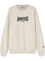 AMBUSH sweat en coton biologique à logo brodé - Blanc