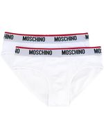 Moschino lot de deux slips à logo - Blanc - thumbnail