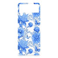 TPU Case voor Samsung Galaxy Z Flip 4 Flowers Blue