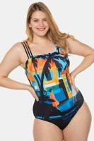 Ulla Popken Badpak, softcups, stadmotief - Grote Maten