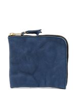 Comme Des Garçons Wallet portefeuille en cuir à fermeture zippée - Bleu