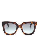 MISSONI EYEWEAR lunettes de soleil carrées à effet écailles de tortue - Marron